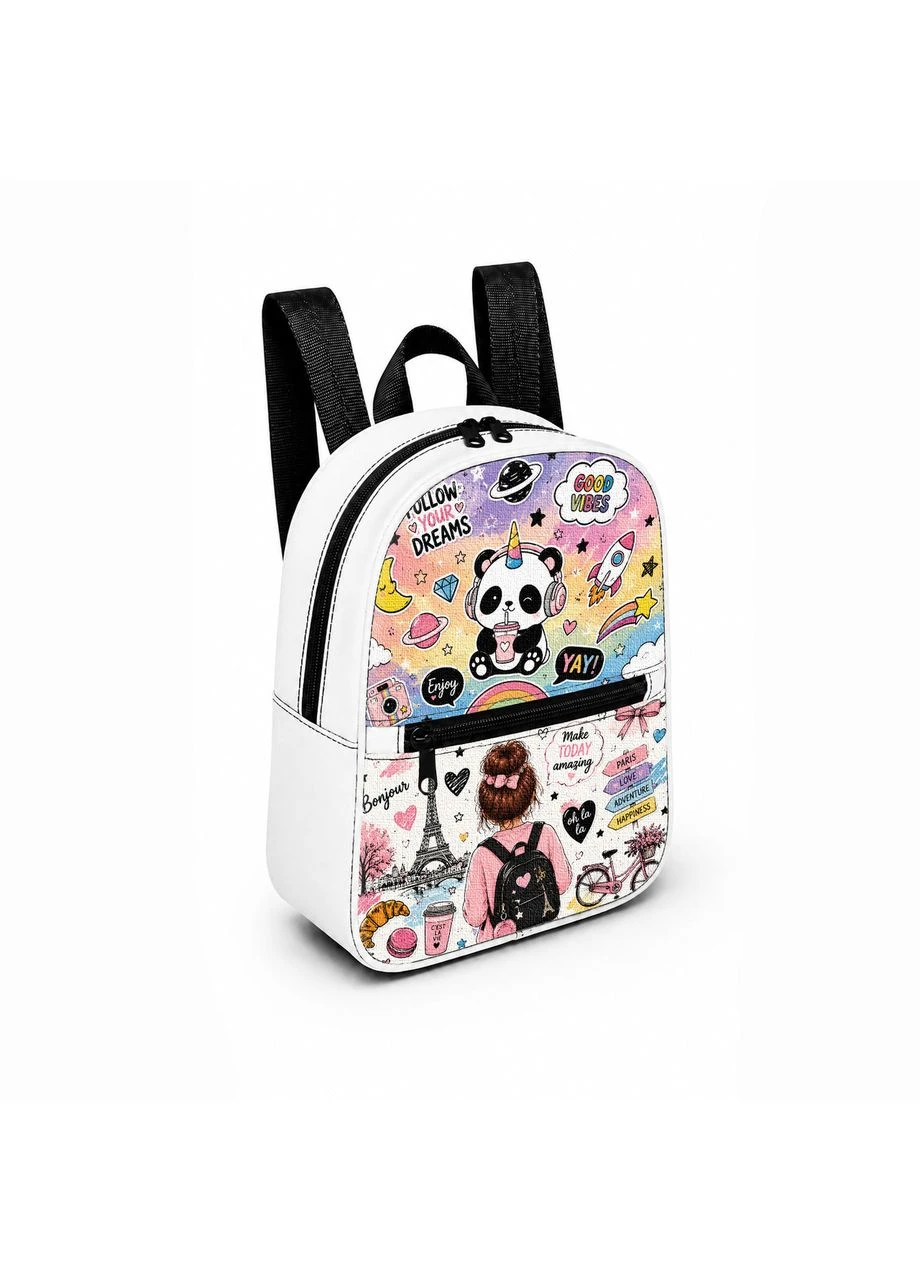 Детский мини-рюкзак с принтом Kawaii Panda для девочки 28×24×10 см мини-сумка детская (5265) No Brand (400126419)