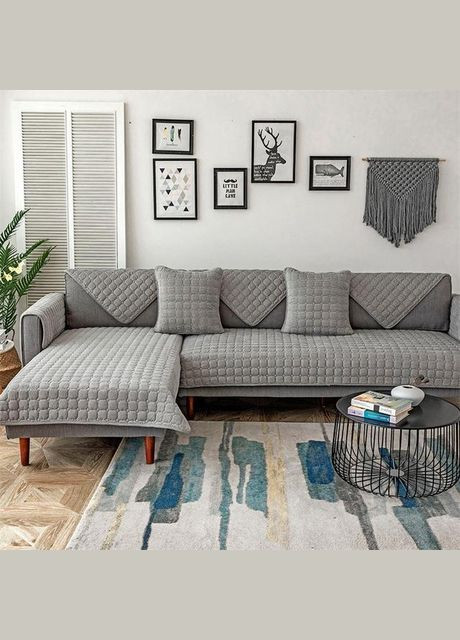 Покривало на диван 240х90 см Сіре No Brand (297743385)