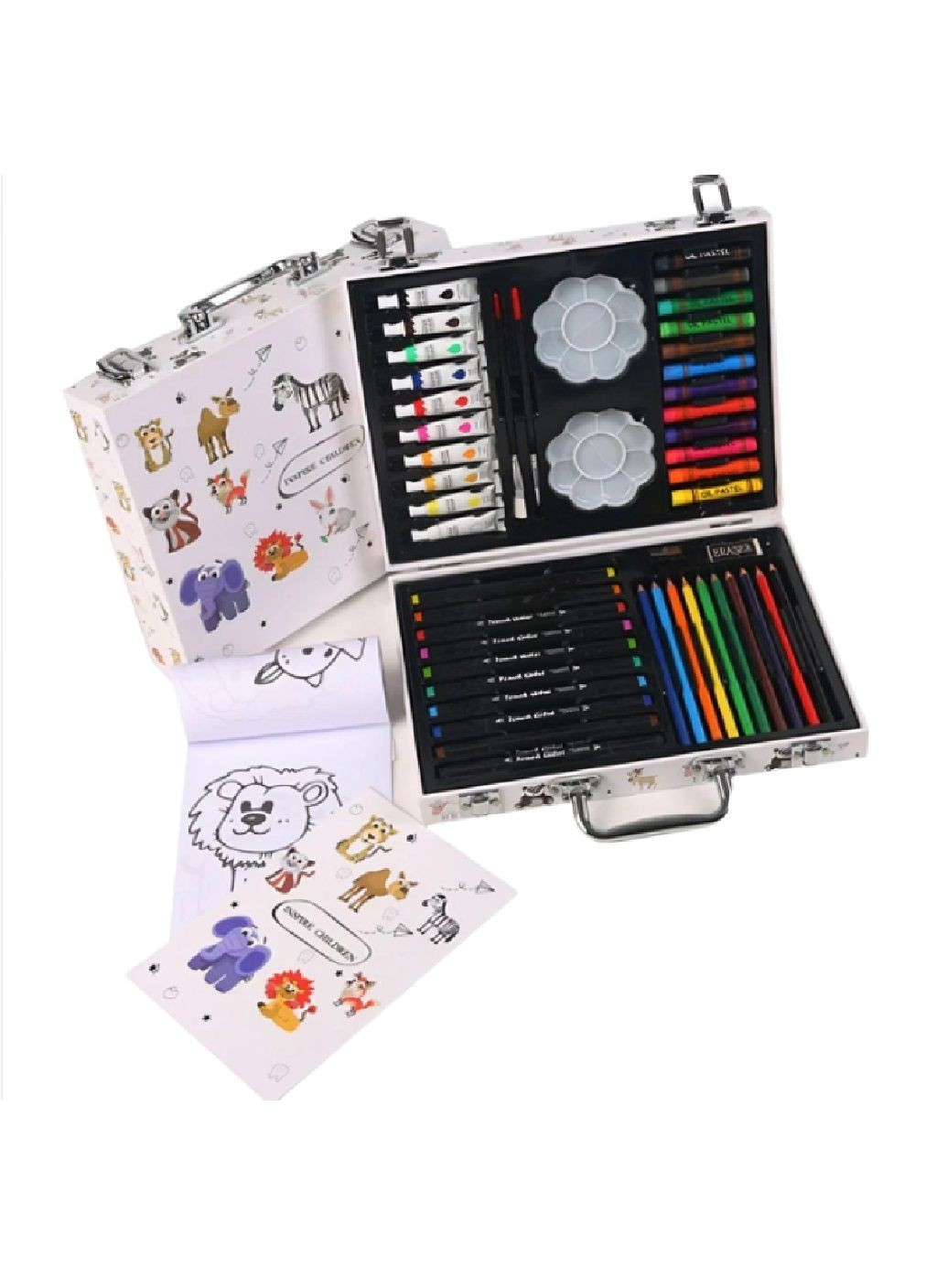 Набір художній для творчості малювання в алюмінієвій валізі кейсі зі скетч маркерами 68 предметів (478882-Prob) Unbranded (314791942)