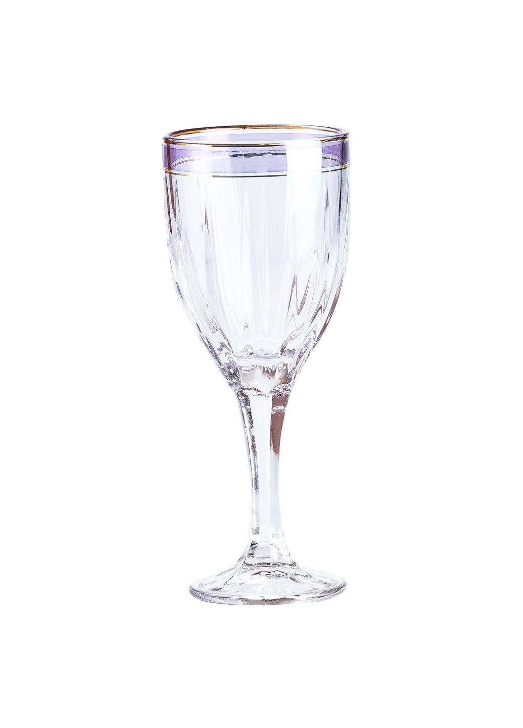 Набор бокалов для вина с золотой каймой 6 штук по 250 мл, синий TS Kitchen HP549 No Brand (360977759)