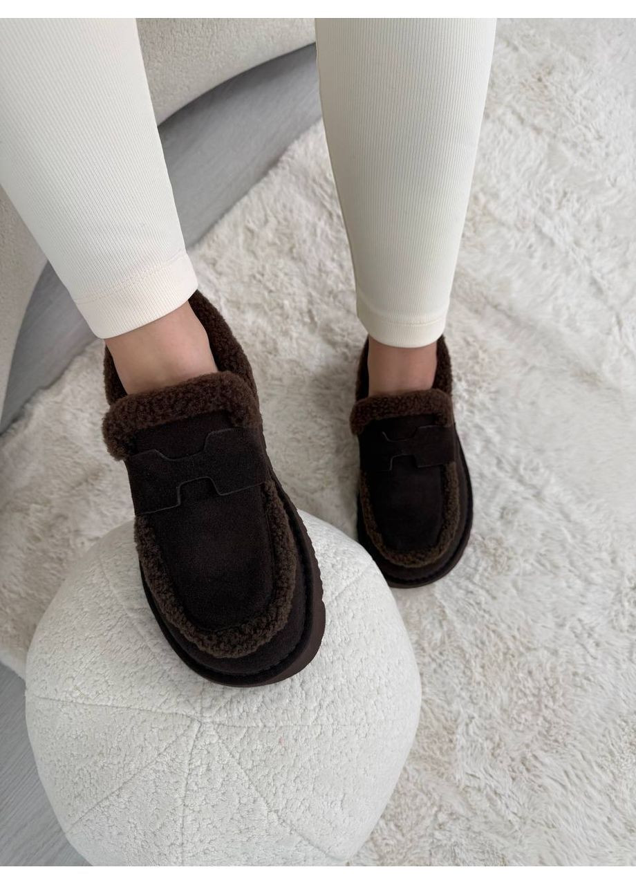 ITTS Лофери з натуральної замші з хутром лофери кавовий з натуральна замша, китай — демісезон (363840656)