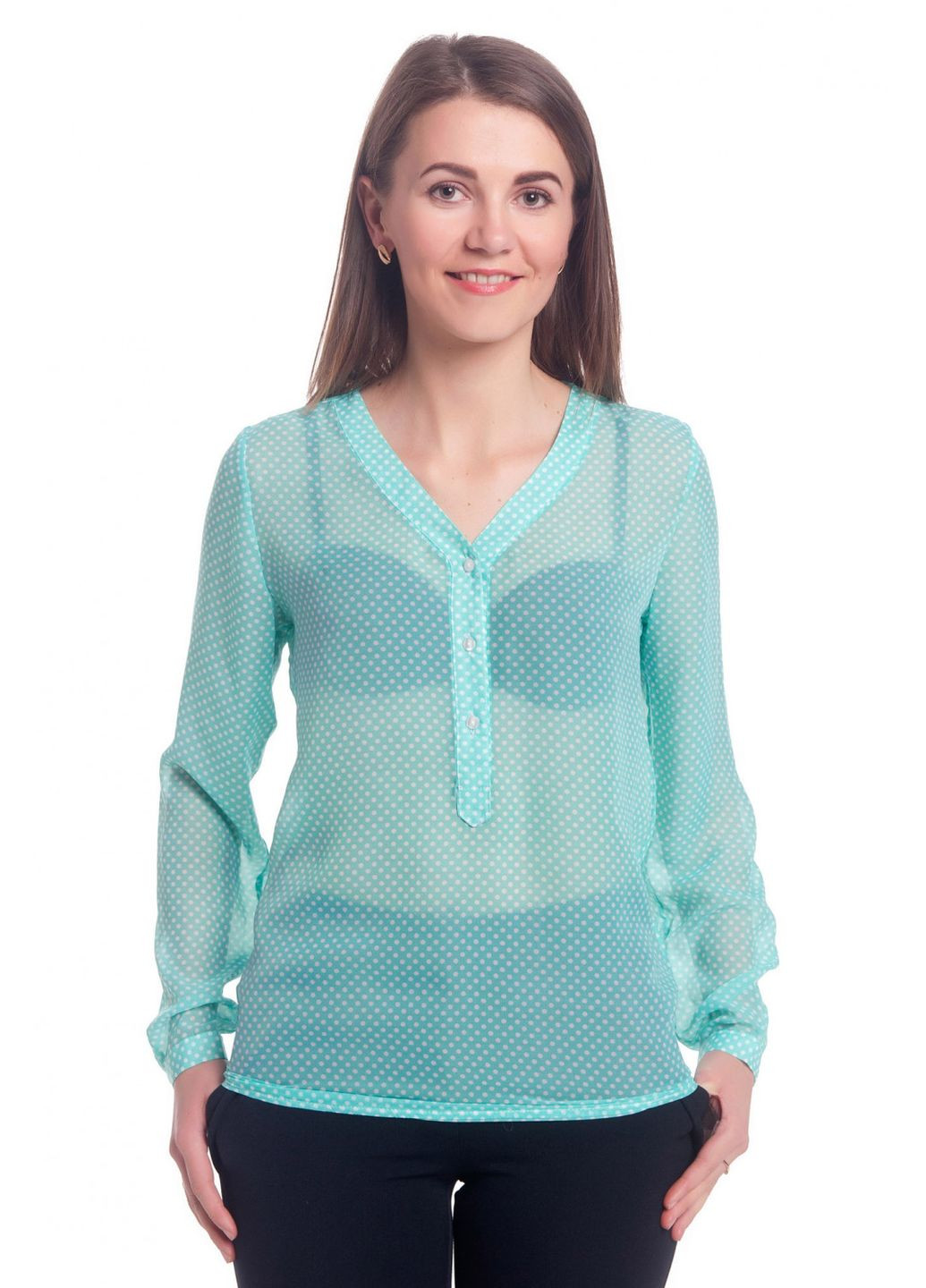 Бирюзовая женская блуза (ll136238216) LadyLike