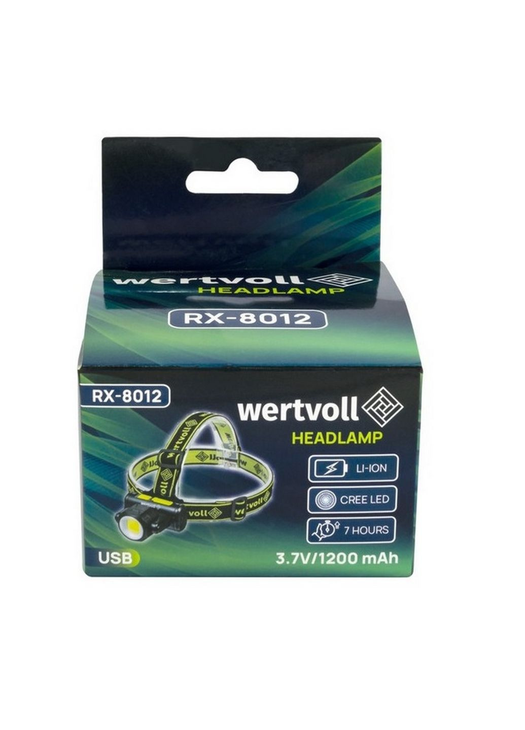 Фонарь налобный двухсторонний 4 режима, СREE LED/COB LED IP44, Li-ion 1200 mAh/t Wertvoll (288188202)