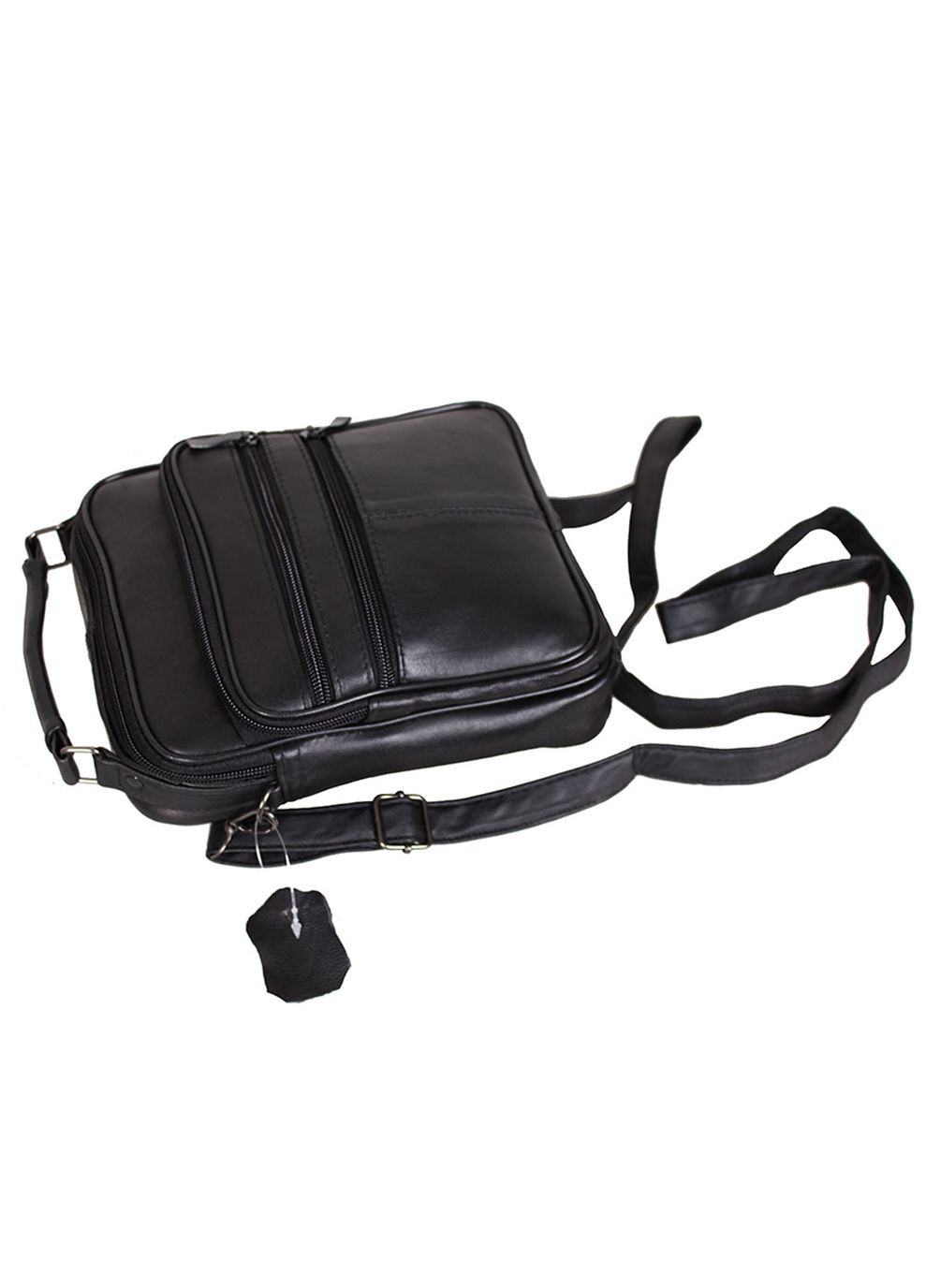 Мужская сумка из натуральной кожи через плечо, барсетка SW303717 черная No Brand (370848451)