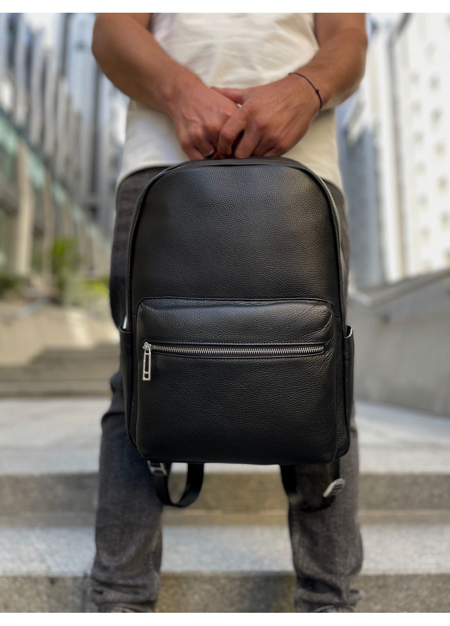Мужской рюкзак из натуральной кожи 28х39х15, рюкзак для ноутбука и документов 81809 черный Tiding Bag (369155178)