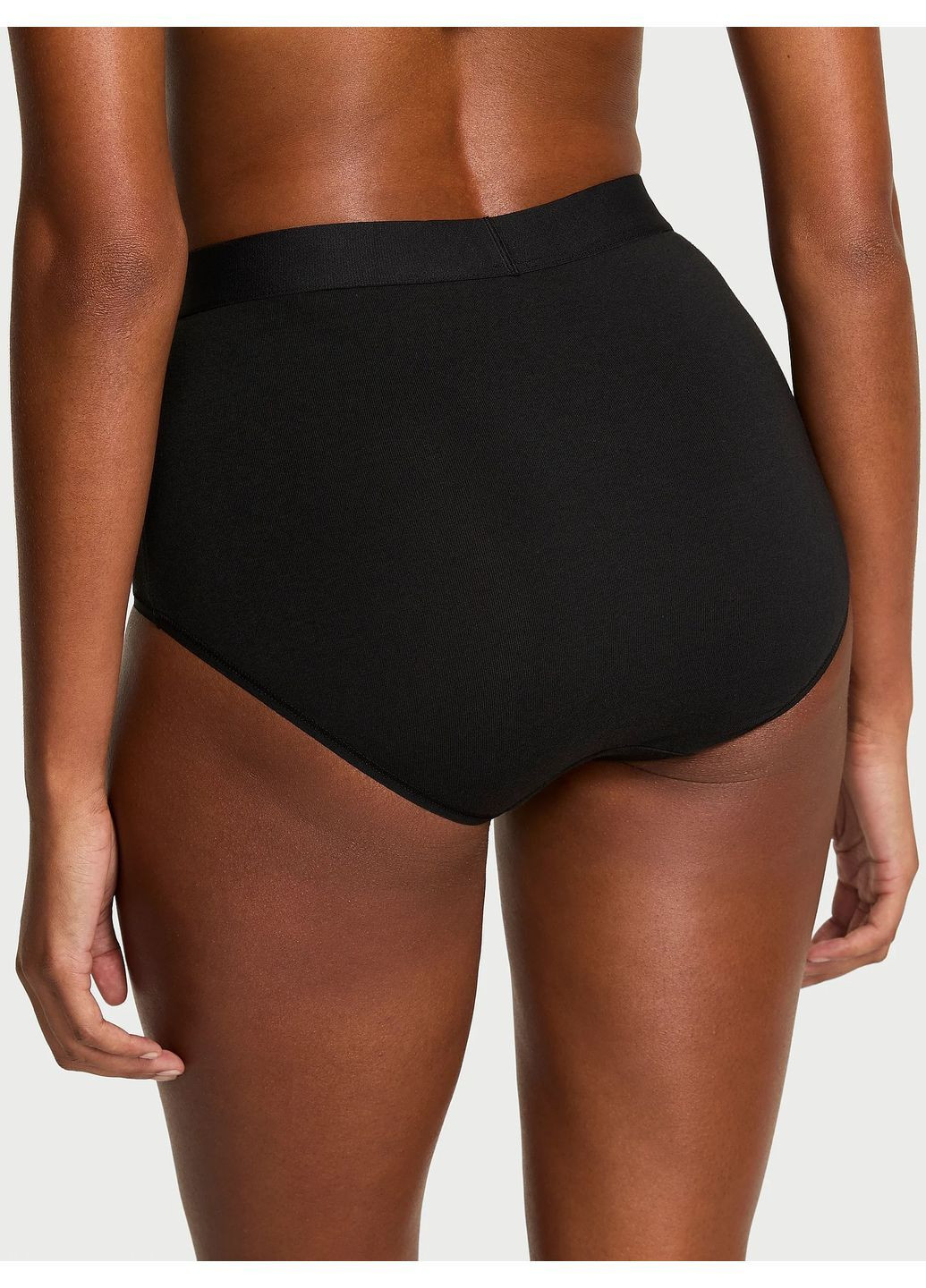 Трусики женские черные высокая талия со стразами Victoria's Secret бріфи (368794875)