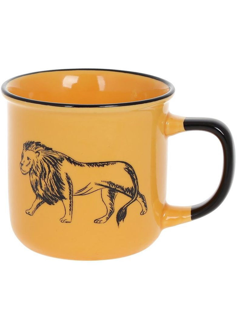 Кружка порцелянова "Лев" 360мл, жовтий Bona (330134567)