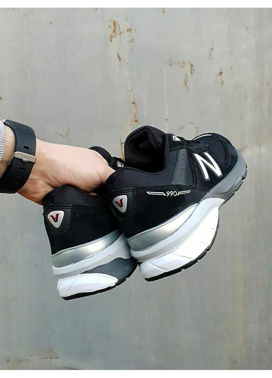 КРОССОВКИ ЖЕНСКИЕ NEW BALANCE 990 V5 BLACK WHITE GREY НЬЮ БЕЛАНС 990 V5 No Brand серые демисезоны (369389499)