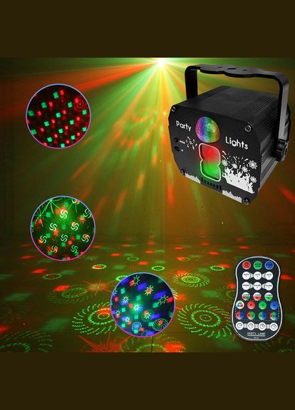 QR-425 LED RGB+Laser RG, з акумулятором 4000 мАг, cвітломузика з пультом, лазерний диско проектор 360° Energolux (315832182)