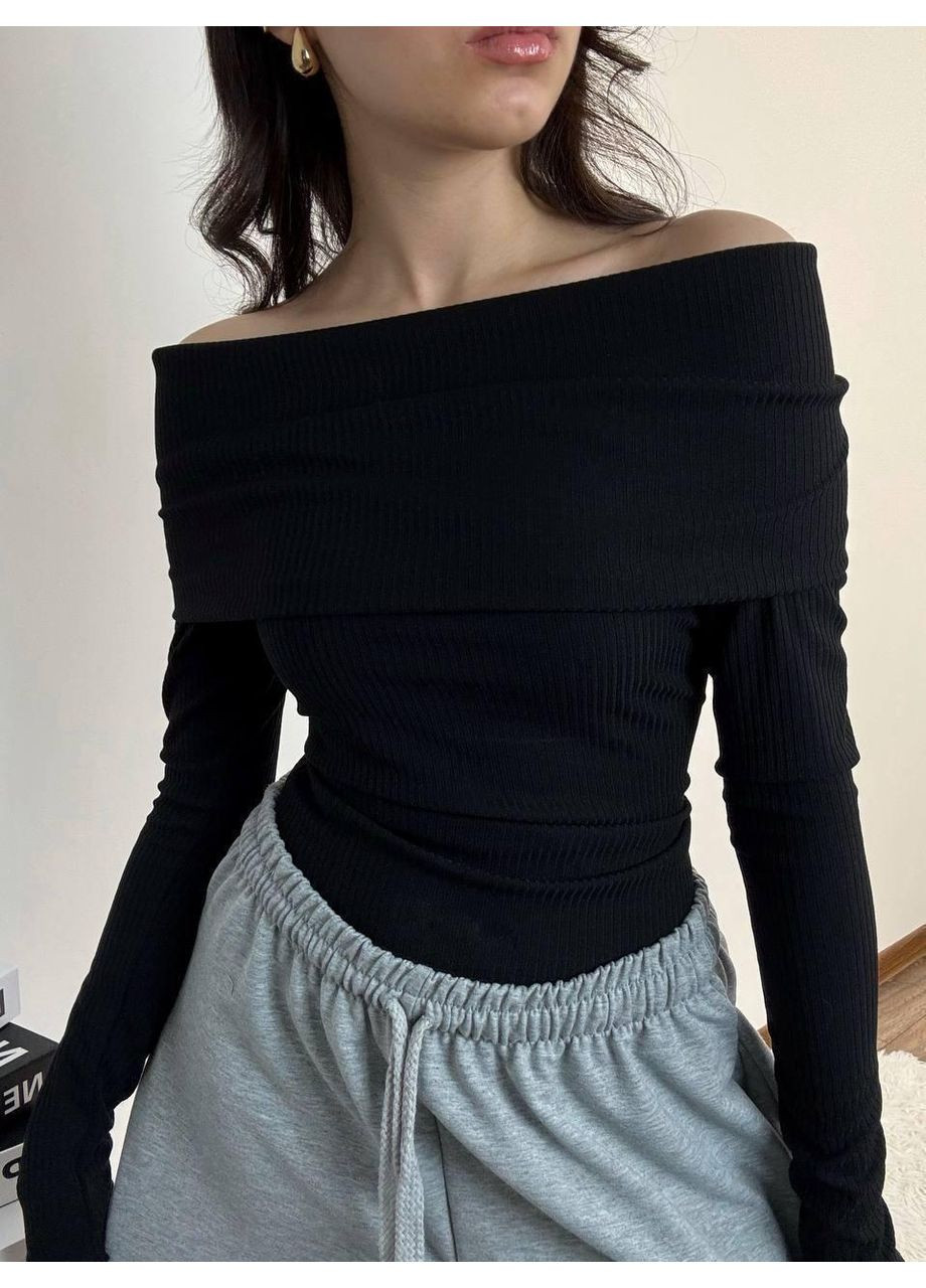 Лонгслів із відкритими плечима універсальний No Brand (356567945)