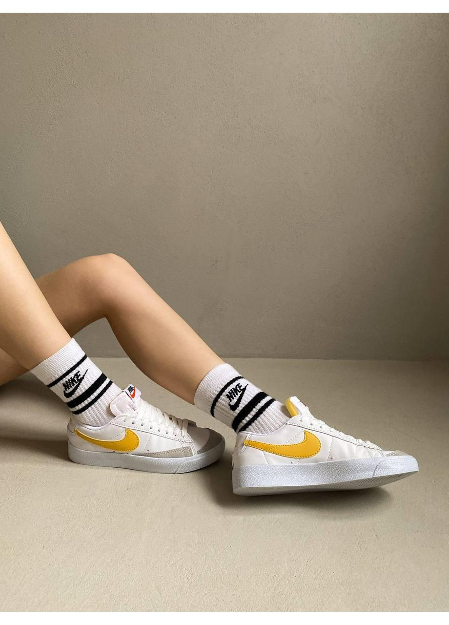 КРОССОВКИ ЖЕНСКИЕ NIKE BLAZER LOW YELLOW НАЙК БЛЕЙЗЕР No Brand бежевые демисезоны (367176868)
