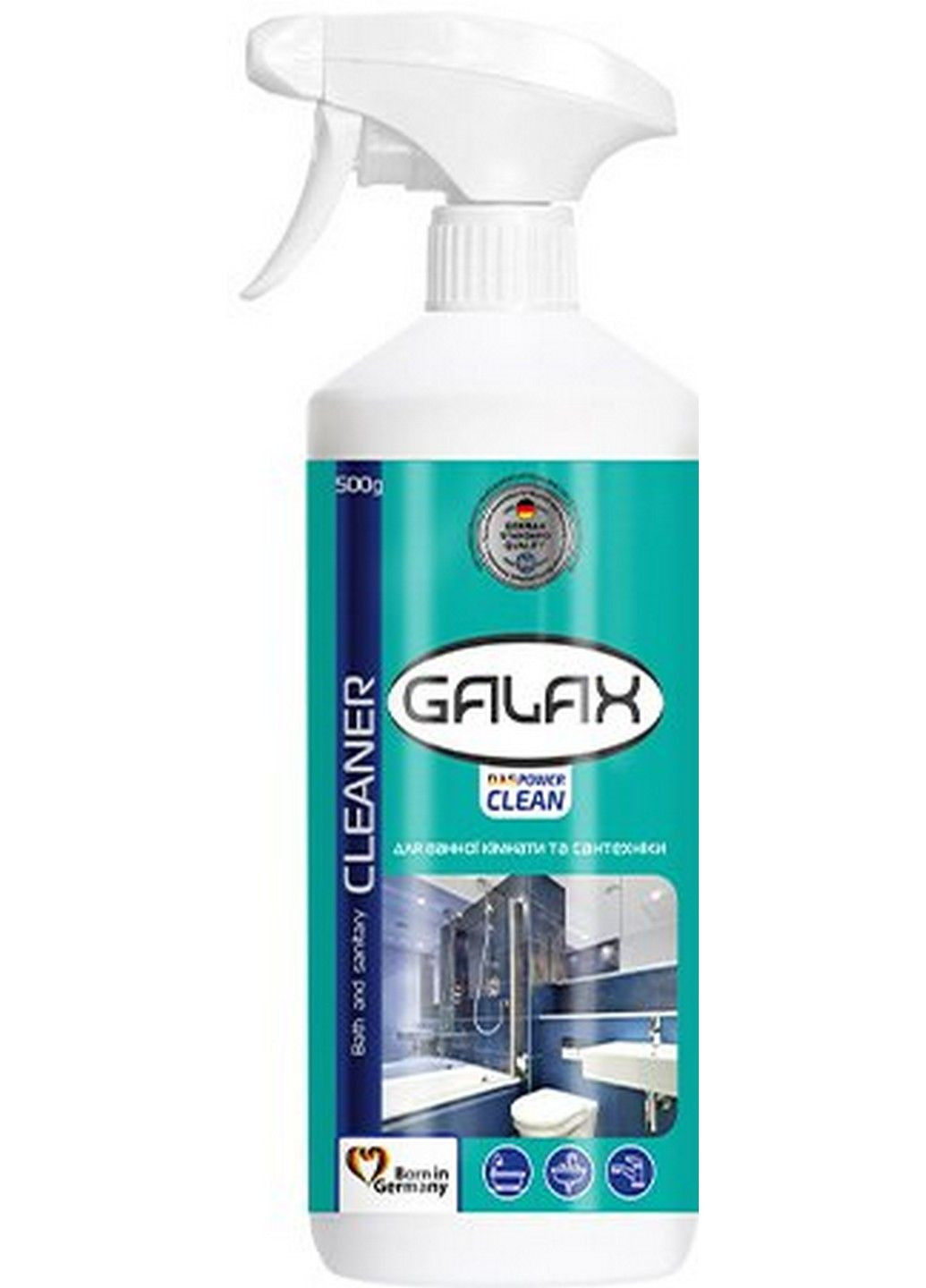 Засіб для миття ванної кімнати та сантехніки das POWER-CLEAN, 500 г Galax (282843872)