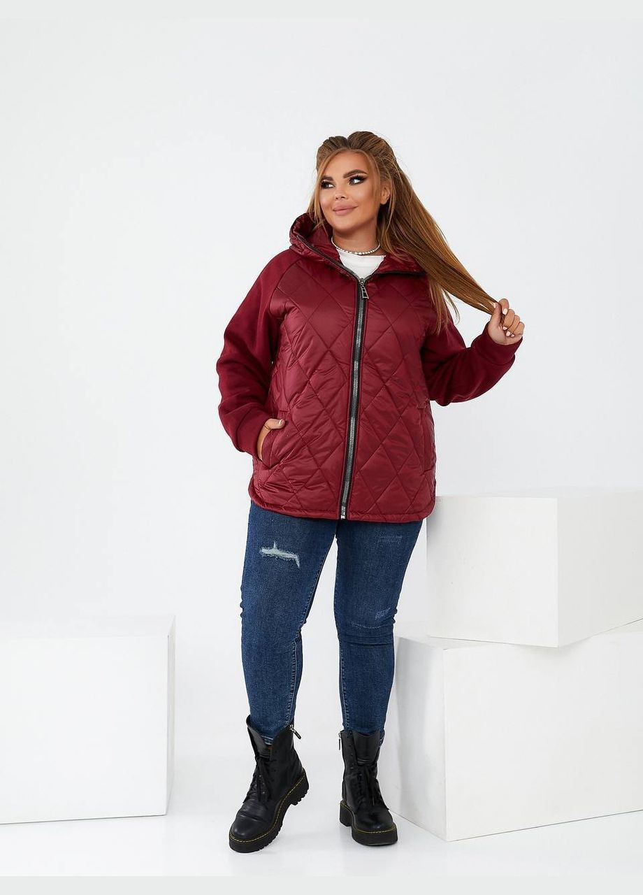Бордовая демисезонная куртка женская димисезонная Style Point