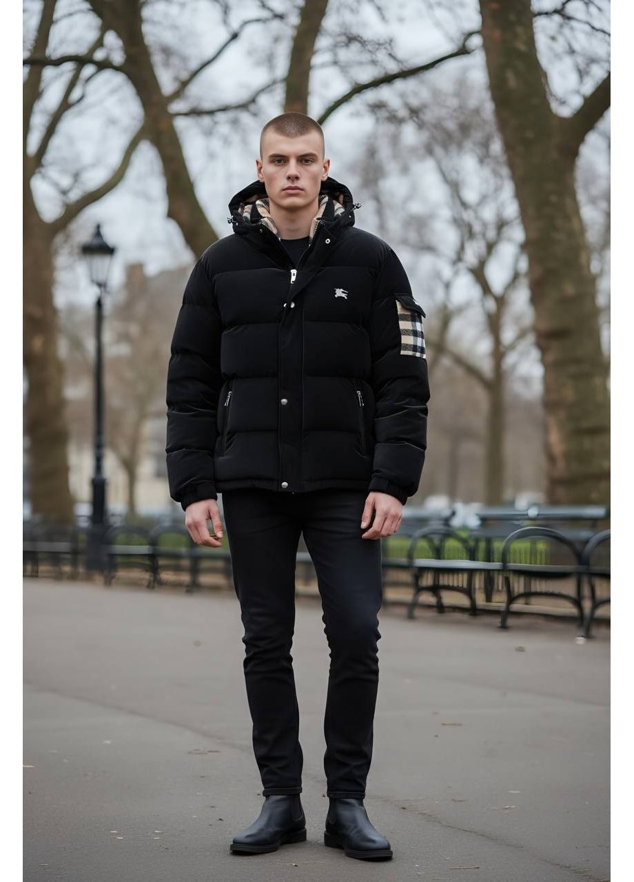 Черный зимний Пуховик Burberry
