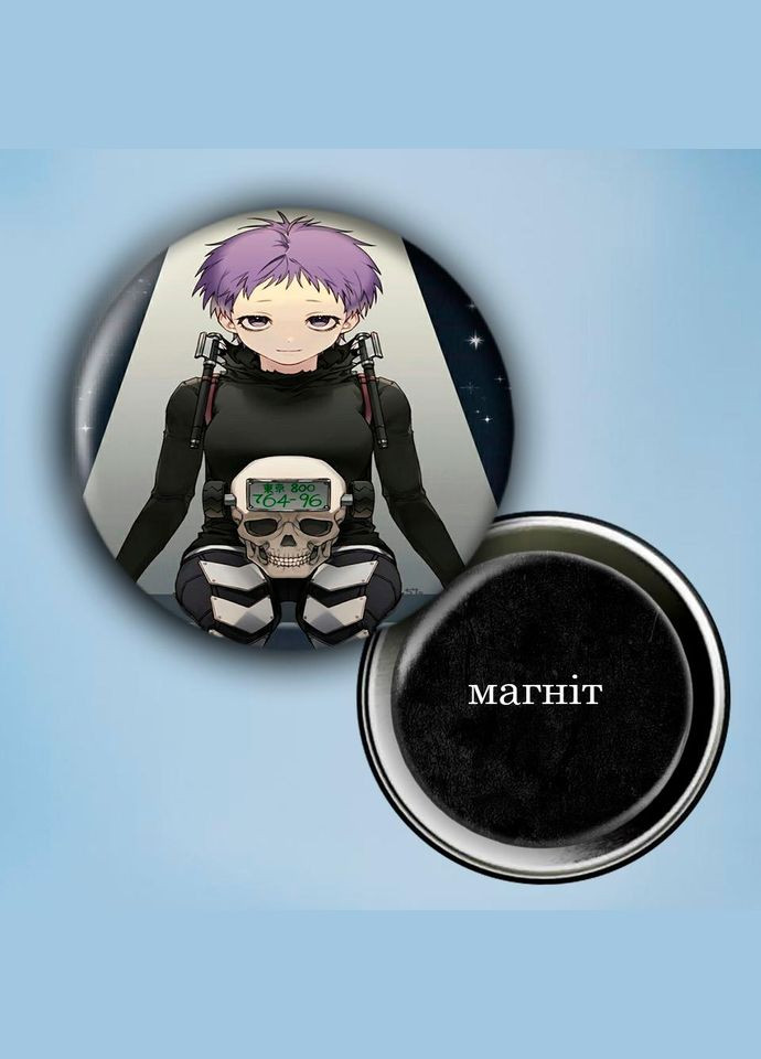 Фотомагніт (магніт на холодильник) Аніме Дорохедоро #0015 56 мм чорний No Brand (309153381)