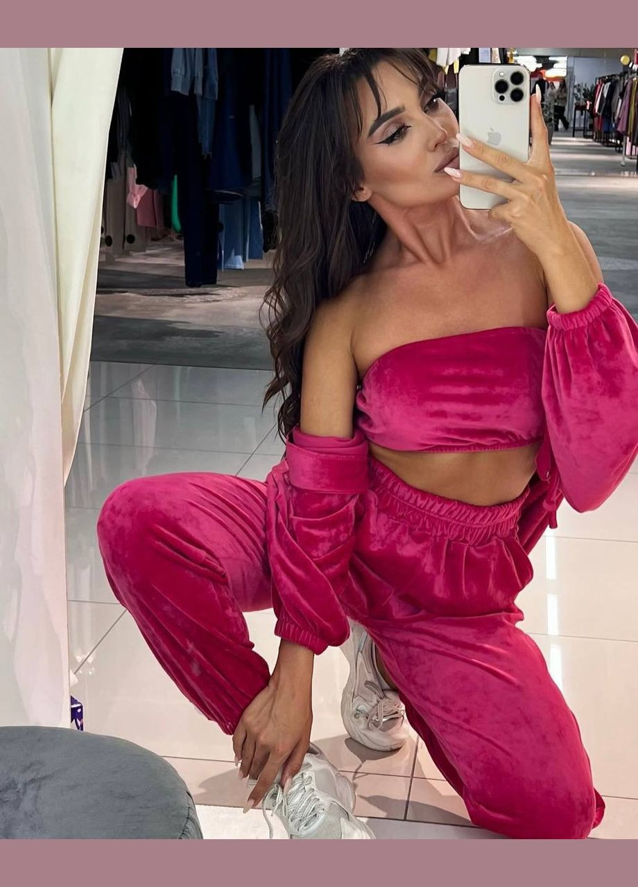 Літній спортивний костюм трійка для активного відпочинку та повсякденного носіння малиновий No Brand 1779-2 (347164014)