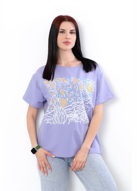 Фиолетовая летняя футболка женская (p-5927) Носи своє