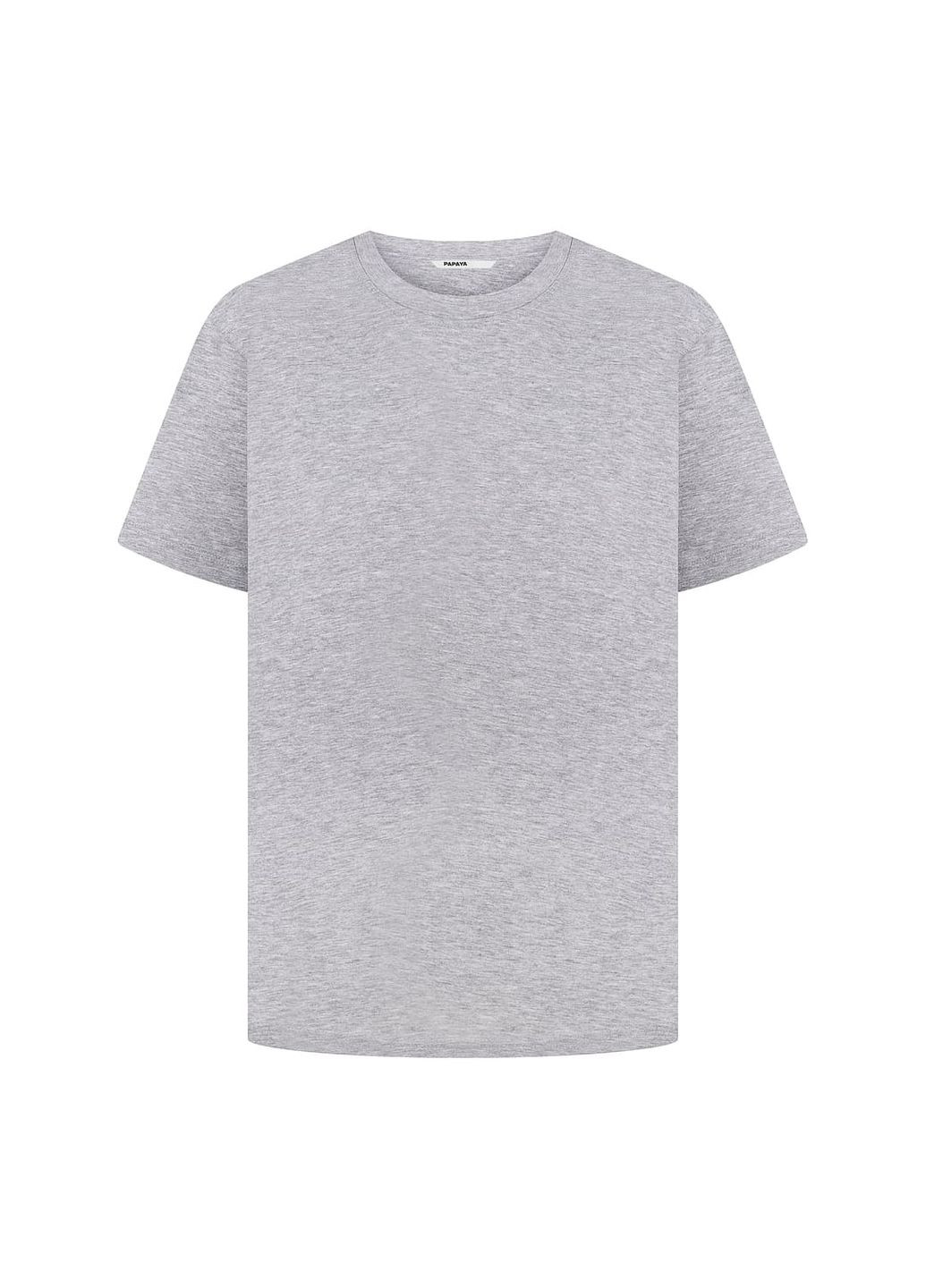 Комбинированная летняя футболка oversize серый меланж 1005-22 Papaya