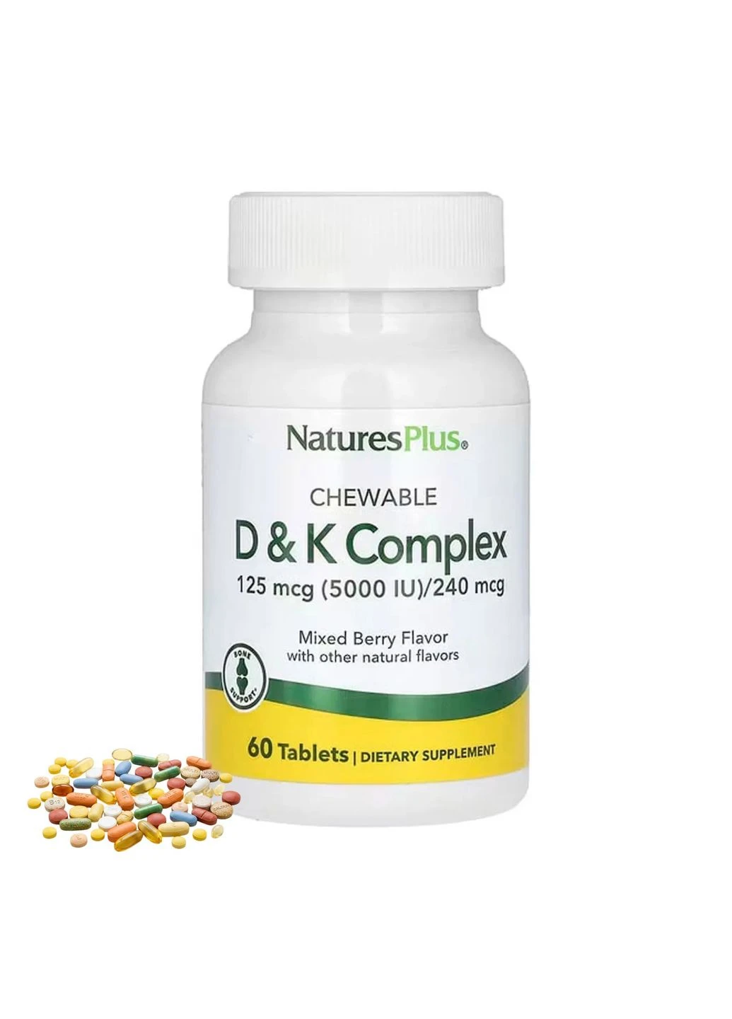 VIT D & K Complex 125mcg 5000 IU/ 240 mcg - 60 tabs Nature's Plus (384284484)