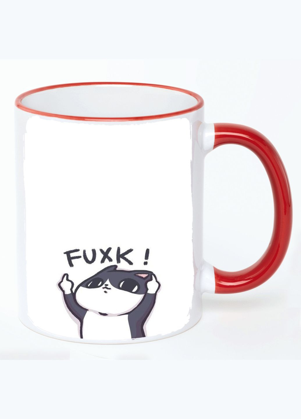 Чашка Арт #0047 (кухоль, кухоль) Біла з Червоною ручкою 330 мл No Brand (322712555)