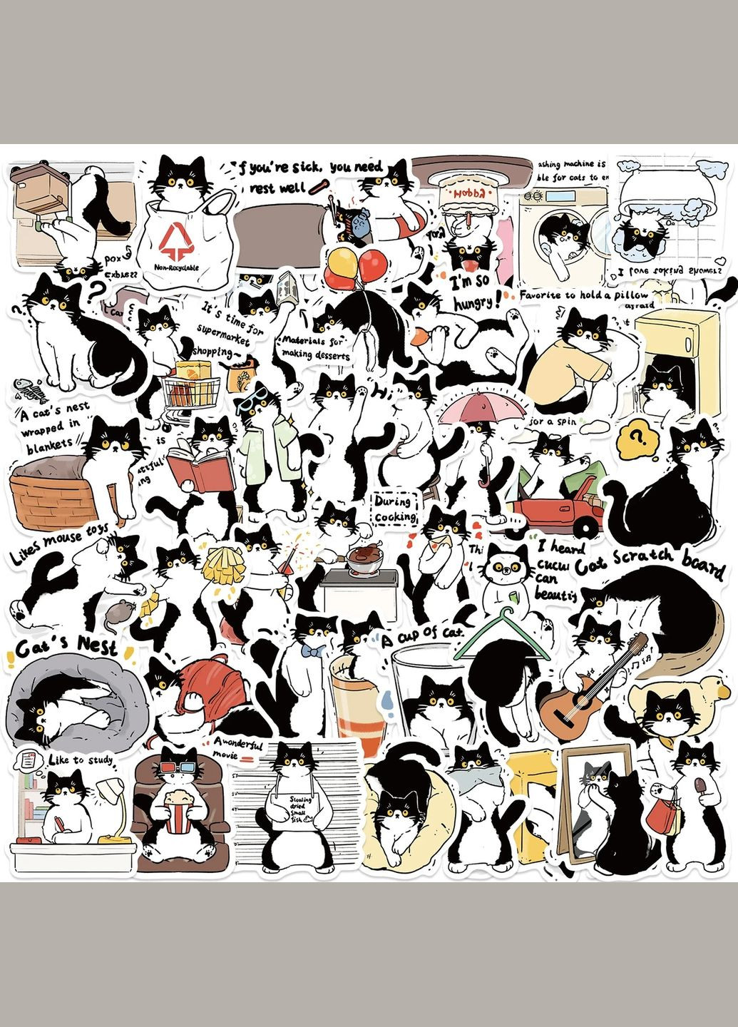 Набор виниловых наклеек " Котики" #11 No Brand (359447616)