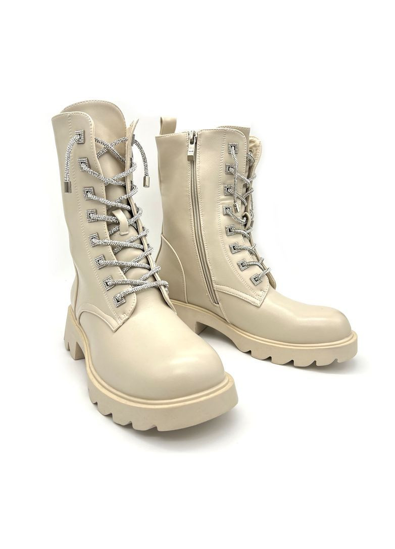 Жіночі зимові бежеві черевики. Розмір 38 (24,5см) Fashion (366427202)