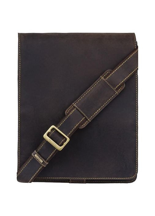 Сумка планшет через плечо из натуральной кожи мужская для документов и для телефона средняя Коричневый 40221 Visconti (361432898)