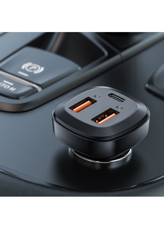 Автомобильное зарядное устройство 66W(2USB-A+USB-C) three port metal car charger (6974316281726) Acefast B9 (354830902)