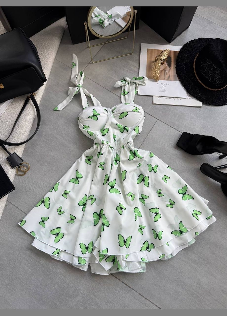 Зелена повсякденний, святковий жіноча сукня-комбінезон з імітацією корсета Avanti метелики