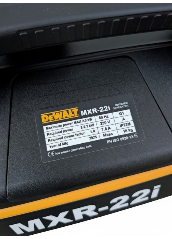 Інверторний генератор MXR-22i 2.3 кВт ручний запуск (2104618767) DeWALT (372806075)