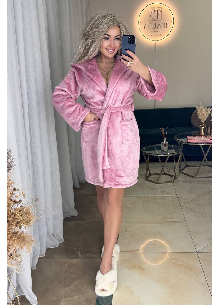 Женский махровый халат с капюшоном — ЗАМЕРЫ В ОПИСАНИИ Vione (370285589)