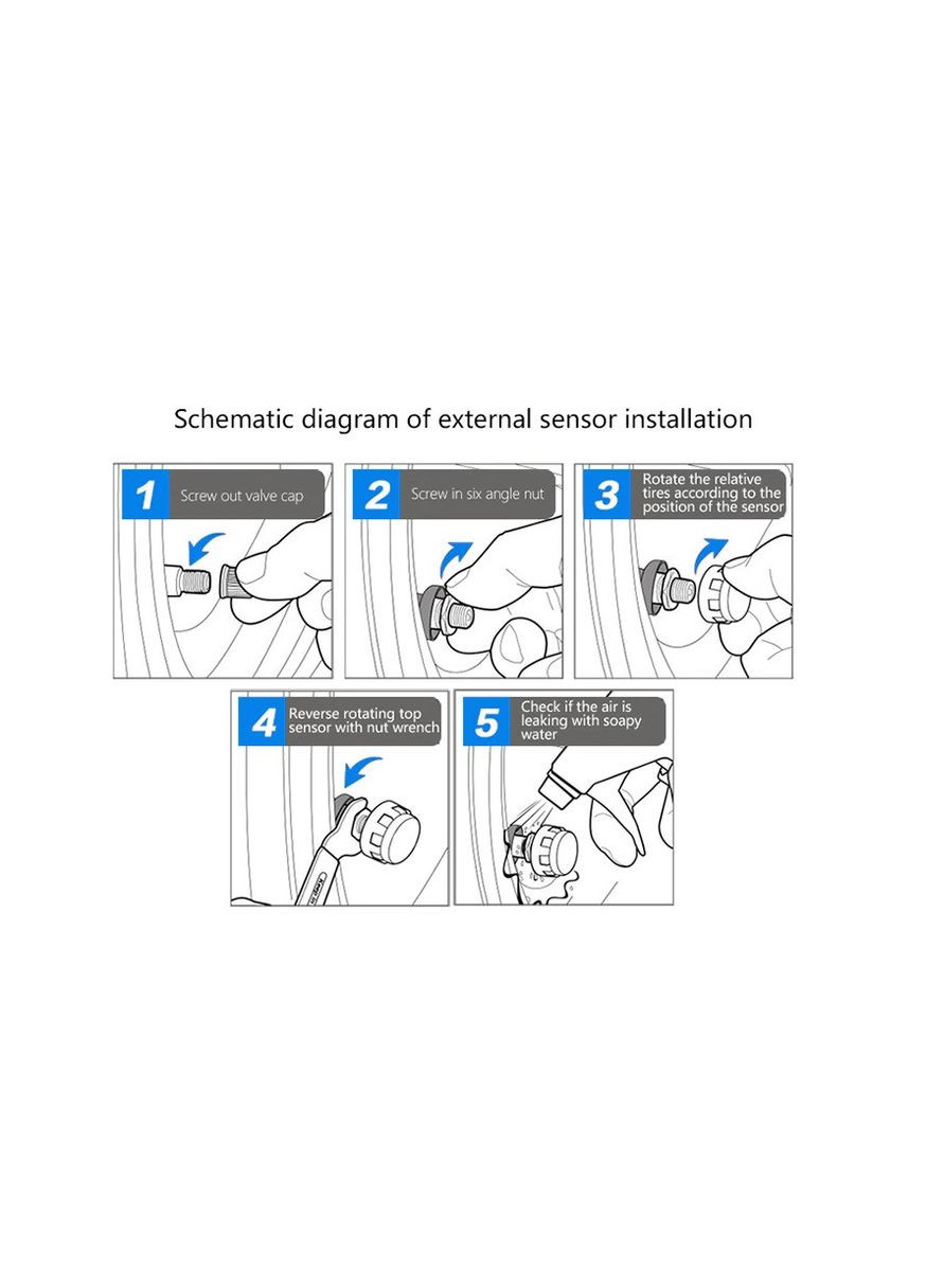 Система контролю тиску в шинах TPMS TY02-W (зовнішні датчики) No Brand (300577840)