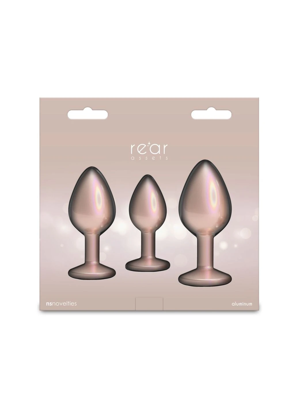 Набор анальных пробок Rear Assets - Trainer Kit - Iridescent Champagne - Clear Gem Ns Novelties (398969567)