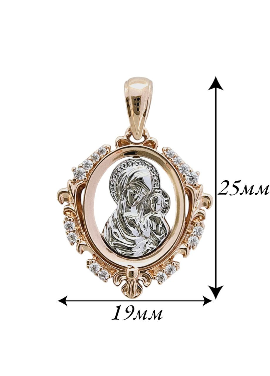 Золотий підвіс-ладанка «Божої Матері» (2,5см х 1,9см) 440632-1п Столична Ювелірна Фабрика (365268245)