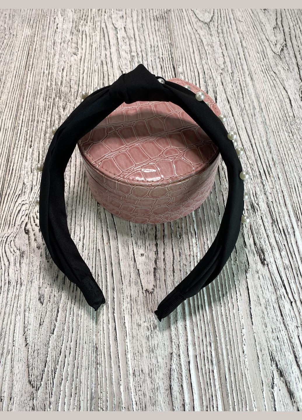 Обруч - чалма для волос ободок с узлом женский с бусинами Hand Made (330619093)