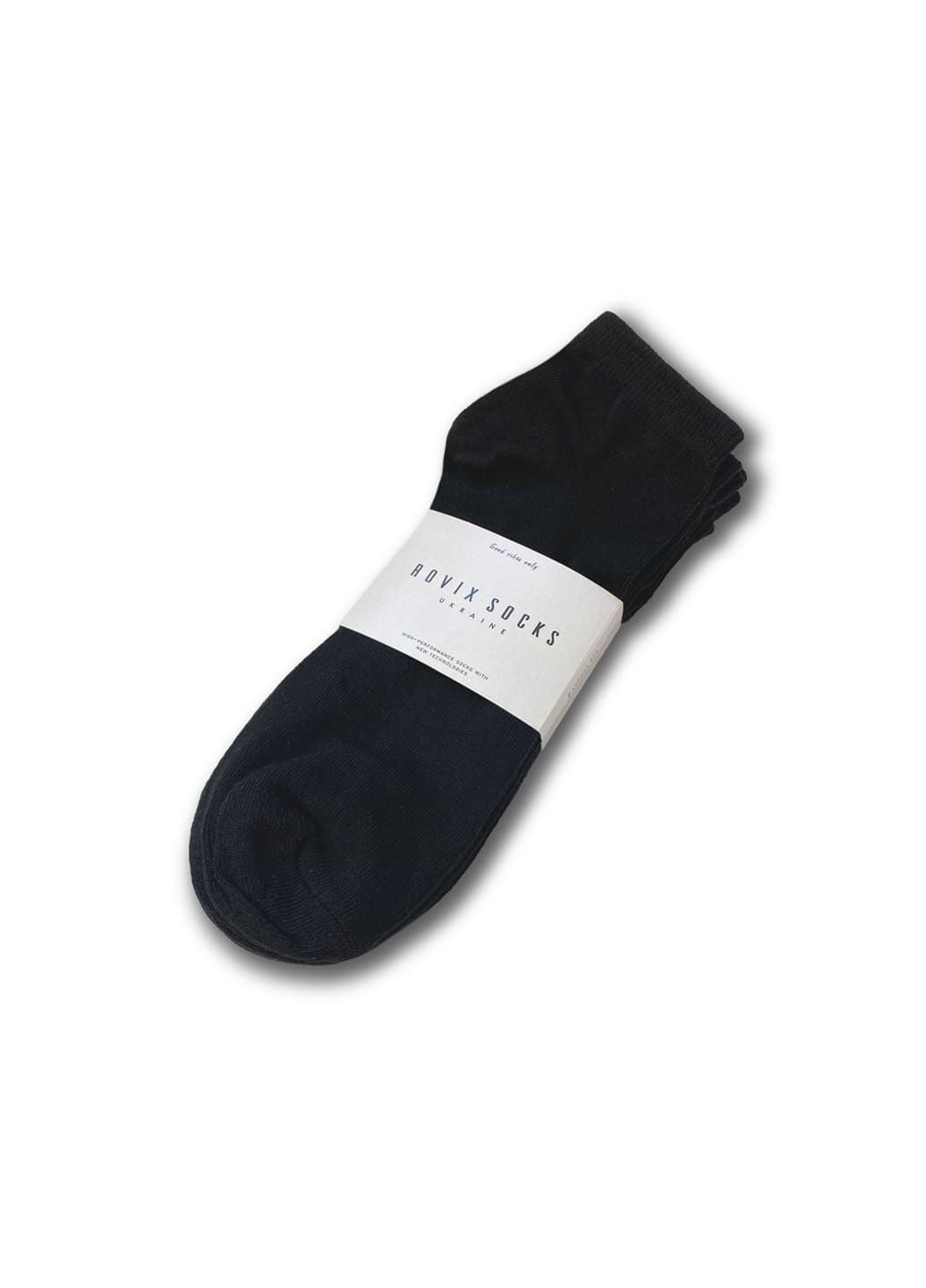 Чёрные набор носков 3 пары, черный, короткие, 43-46 Rovix однотонные (299306350)