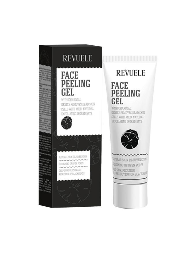 з вугільною пудрою 80 мл REVUELE Гель пілінг для обличчя (315933088)