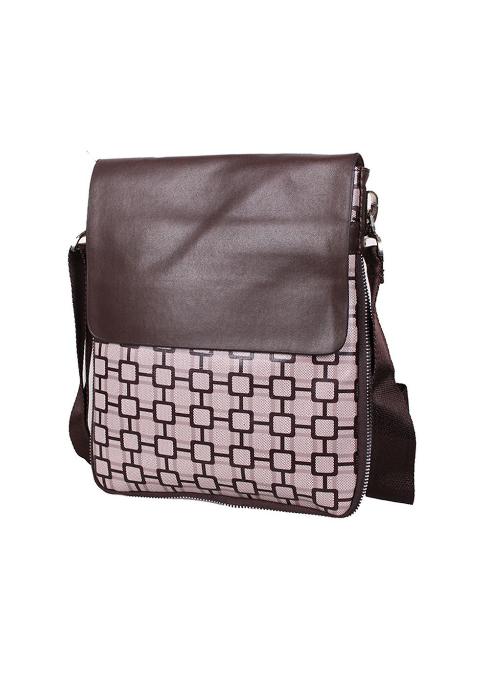 Мужская сумка из кожзама 303761 коричневая No Brand (370848190)