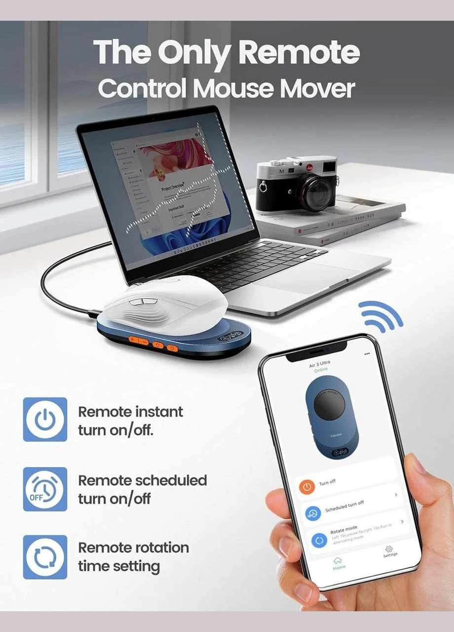 Віглер шейкер симулятор для миші Air 3 Ultra Mouse Jiggler, Timer, Dark Blue (FM209BE) Vaydeer (395903759)