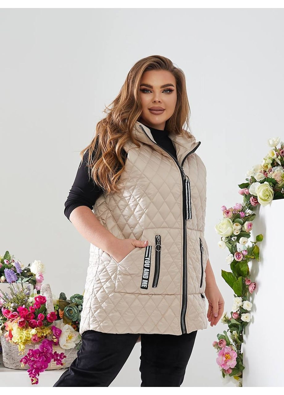 Жилетка жіноча стьобана з капюшоном (Заміри в описі) GD/GL Модний простір (366883378)