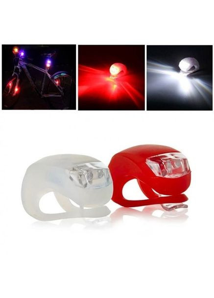 Веломігалки ліхтарик для велосипеда велофара ліхтар 008-9 червоний з білим (комплект 2 шт.) BL (312486125)