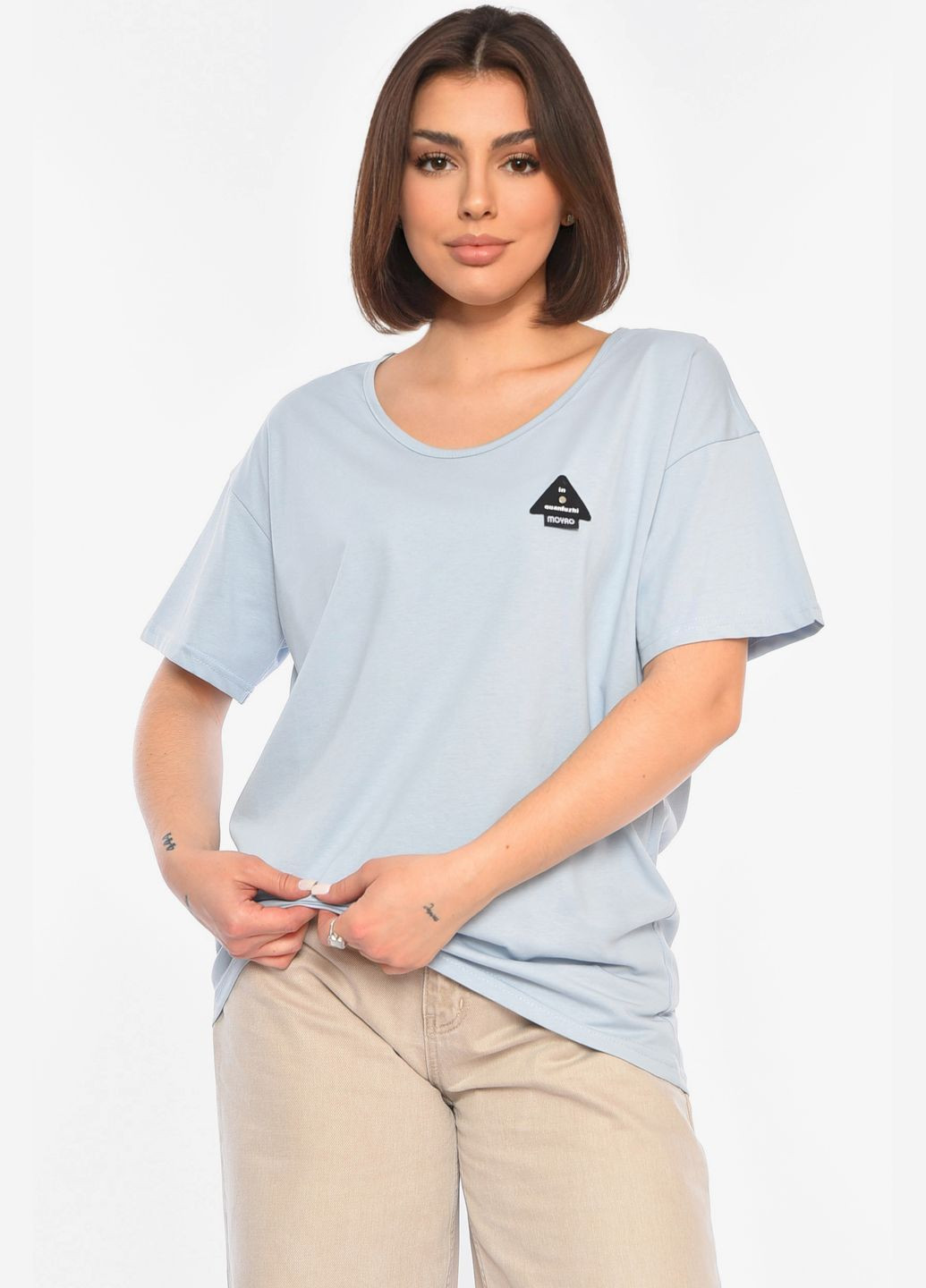 Футболка жіноча блакитного кольору Let's Shop - (305196820)