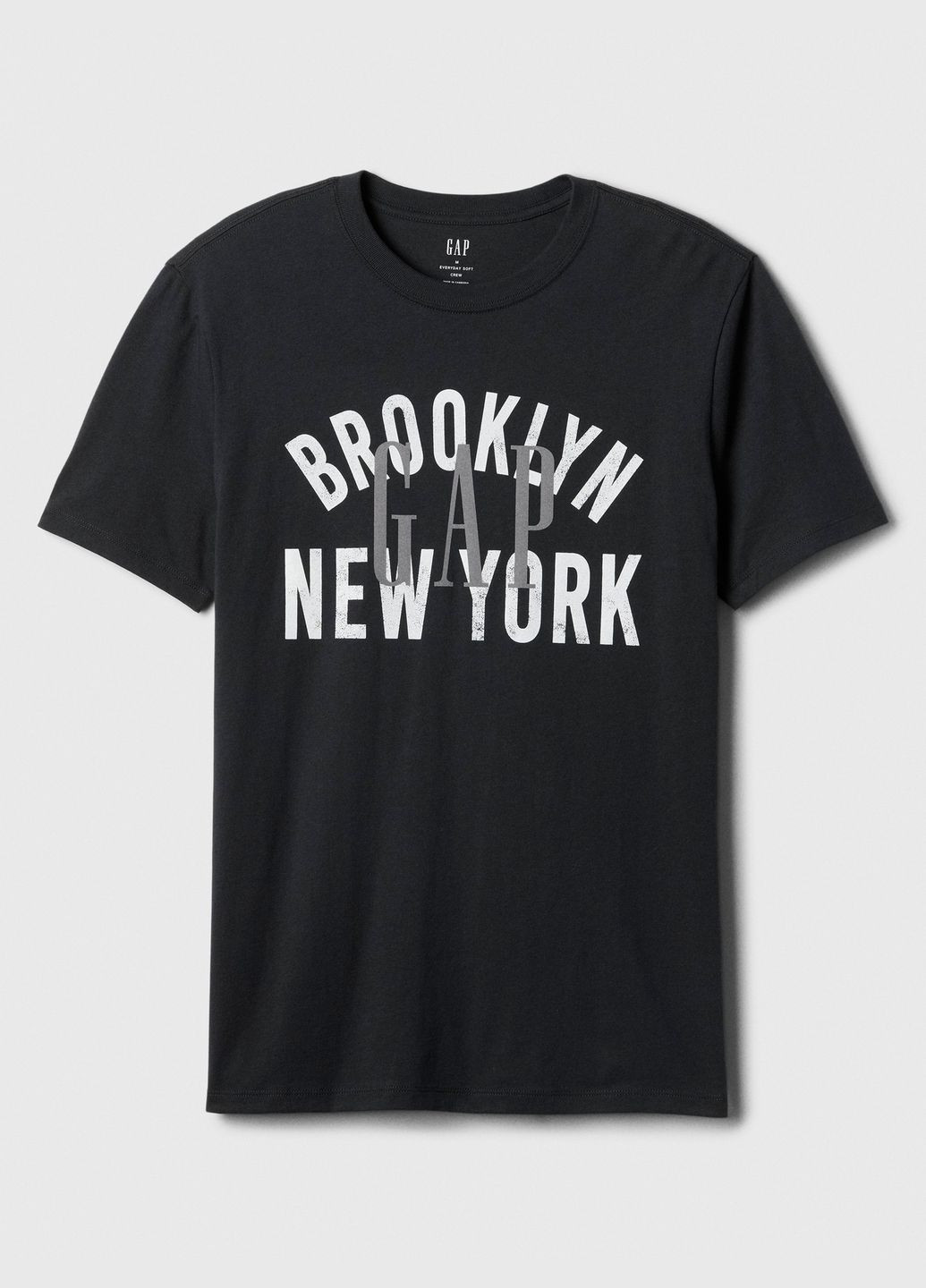 Серая футболка мужская everyday soft city graphic, black moonless night (серый) с коротким рукавом Gap