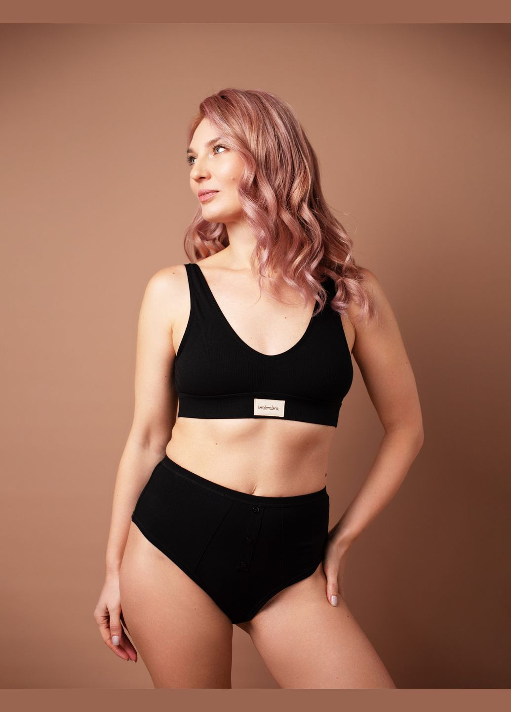 Чорний топ бюстгальтер slz25301008 чорний Brabrabra без кісточок віскоза