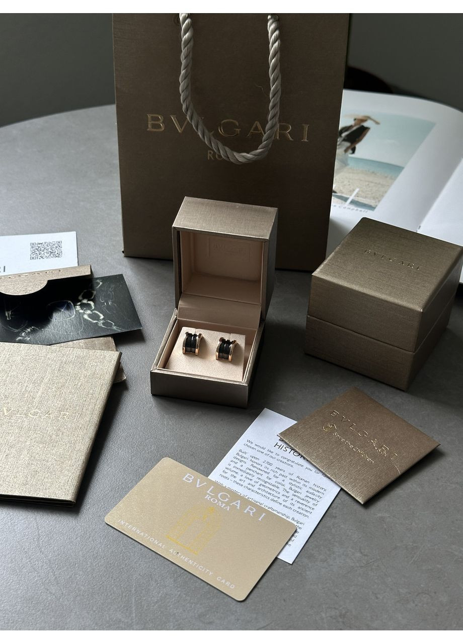 Bvlgari B.zero1 Earrings in 18K Rose Gold/Black Ceramic No Brand (362044591)