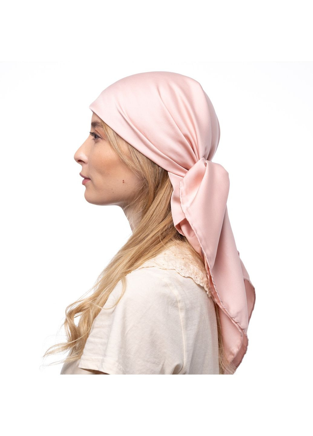 Платок женский однотонный атлас розовый HEIDI LuckyLOOK 384-125 (324741815)