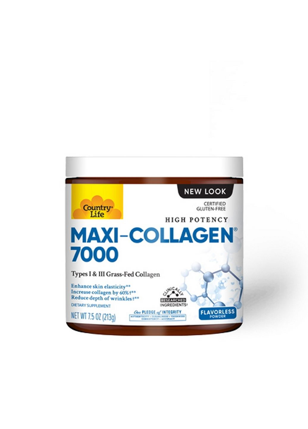 Вітаміни та мінерали Maxi-Collagen 7000, 213 грам Country Life (293481997)