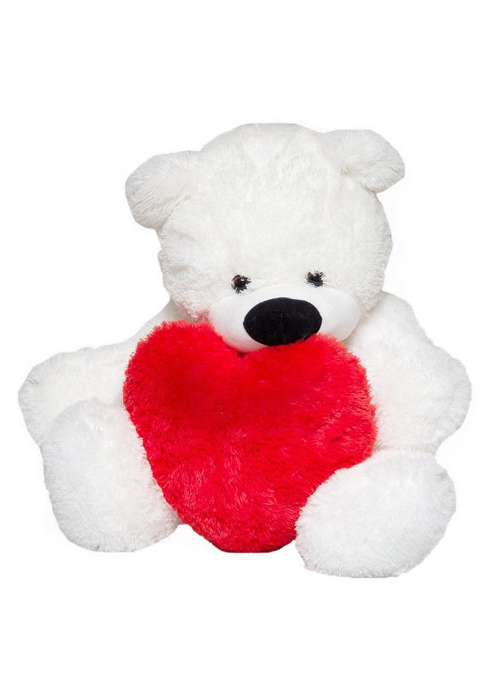 Медведь Бублик белый 110 см с сердцем 37 см Алина (280915514)