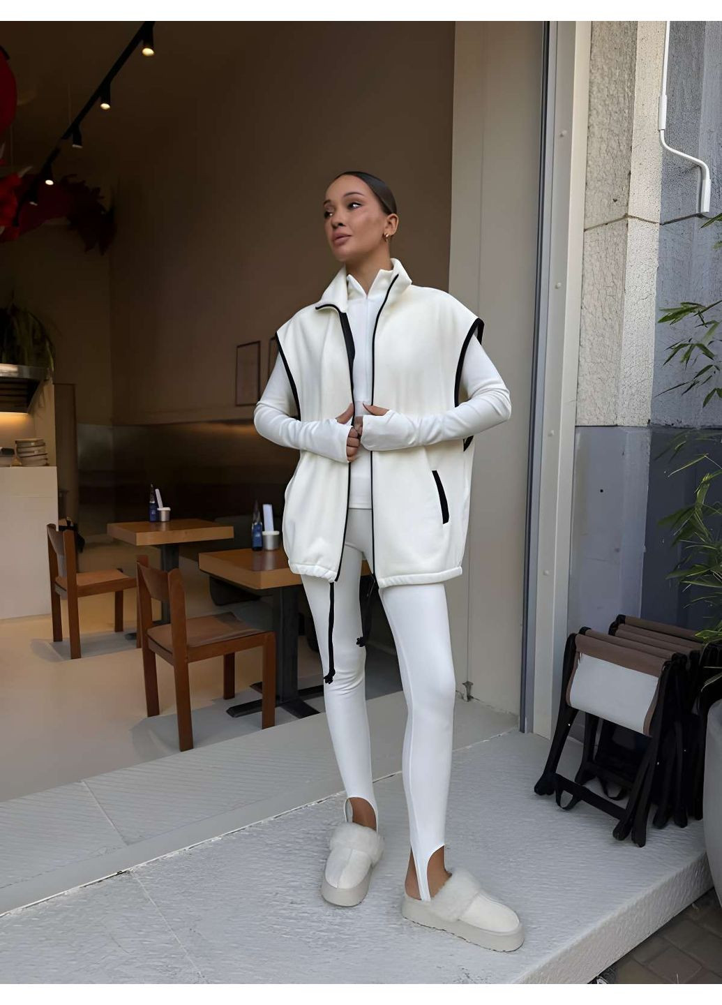 Жіночий теплий флісовий термокостюм термокомплект термобілизна із жилеткою Україна (366869002)