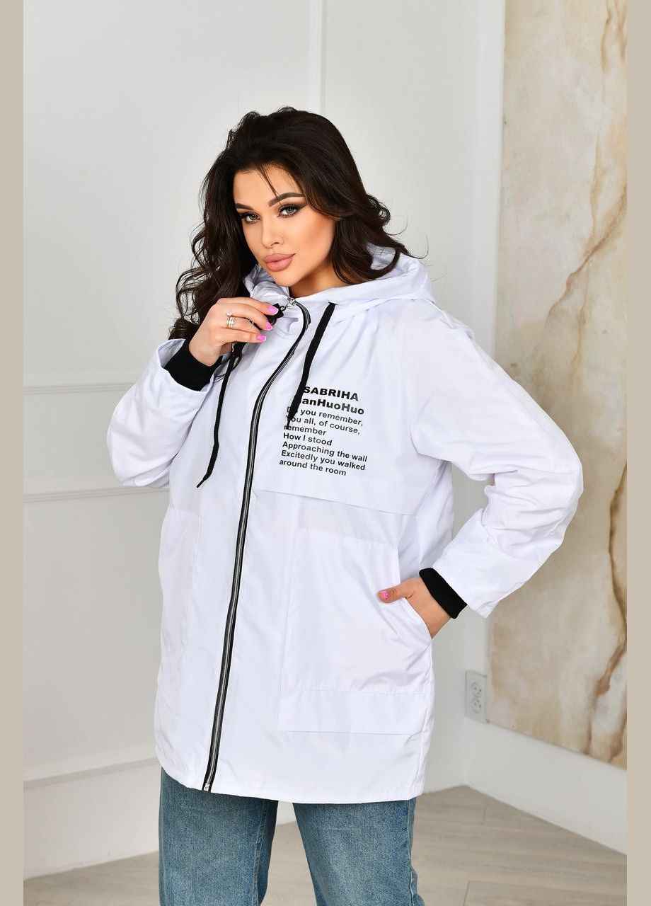 Біла жіноча подовжена куртка колір білий р.48/50 453832 New Trend